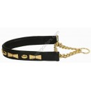 Comfy Half Check Leather Dog Collar : fits up to 22" . Leather is 15" (Width 1")